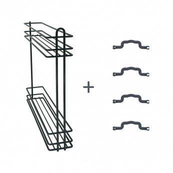 Механизъм за бутилки и препарати, дълбочина 500mm. за скрит монтаж, Антрацит 18. Кухненски механизми за вграждане