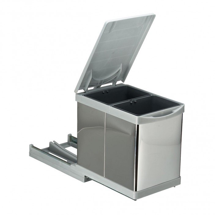 Вградено кошче за боклук с изтеглящ механизъм и два контейнера - 7.5 х 7.5 л. 19. Аксесоари за кухня