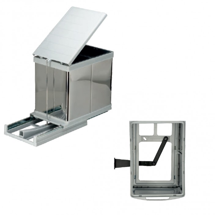 Вградено кошче за боклук с изтеглящ механизъм и един контейнер - 1 x 12 л. 19. Аксесоари за кухня