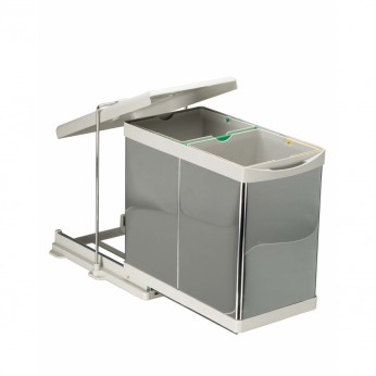 Кошче за боклук за вграждане с два контейнера за разделно събиране, капацитет 14+14 л., за шкаф 400 мм  19. Аксесоари за кухня