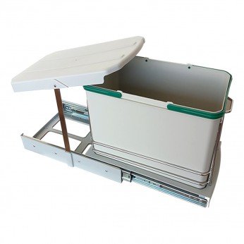 Waste bin with automatic opening when pulled out - PVC, light gray, 24 l. 19. Kitchen accessories