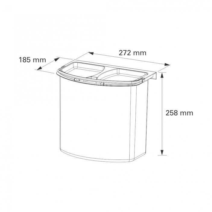 Hanging waste bin - 7L Kitchen accessories