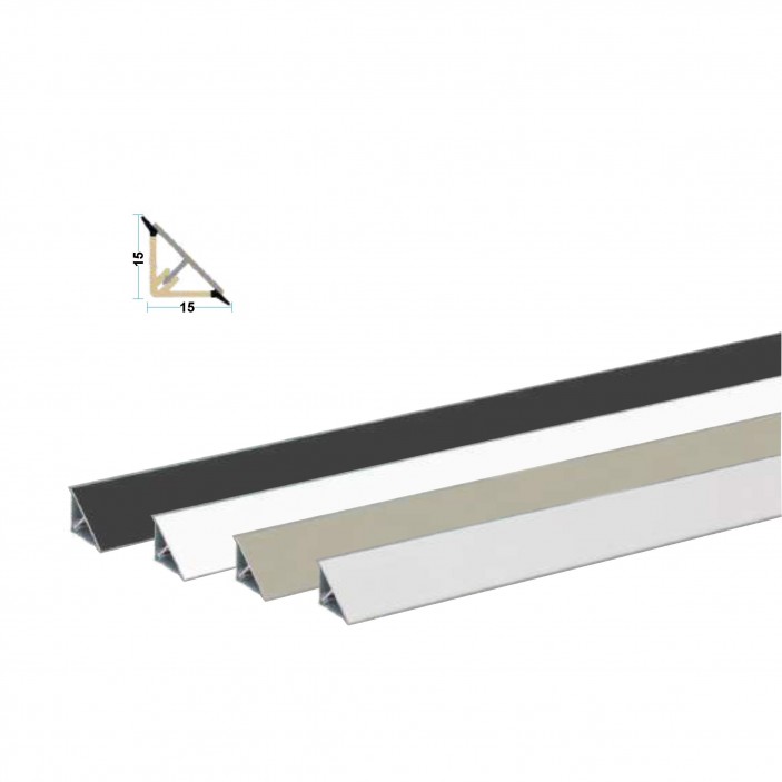 Mini T - Водобранна лайстна, бяло / черно мат (15x15) 19L.410.01-16 - Аксесоари за кухня Mini T - Водобранна лайстна, бяло / черно мат (15x15) Аксесоари за кухня