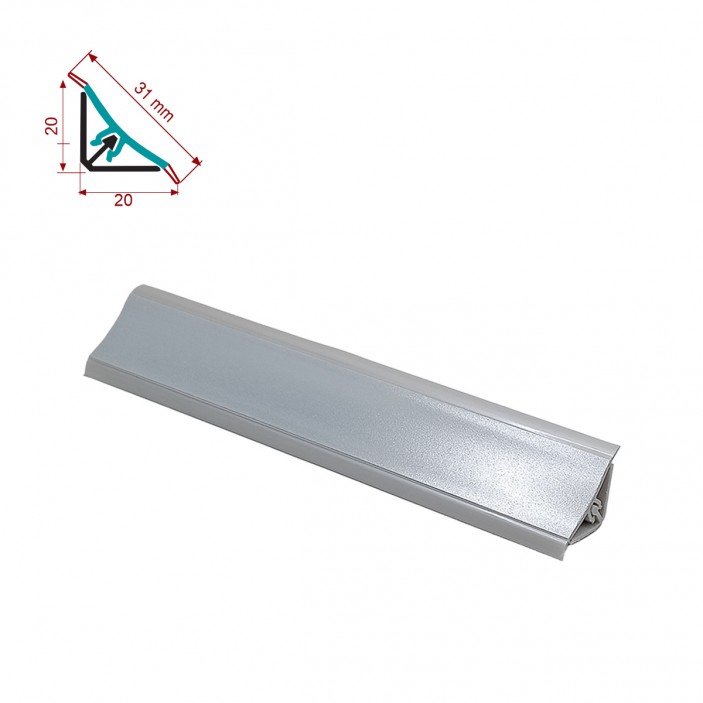 Малка вдлъбната водобранна лайстна, мат хром 19. Аксесоари за кухня