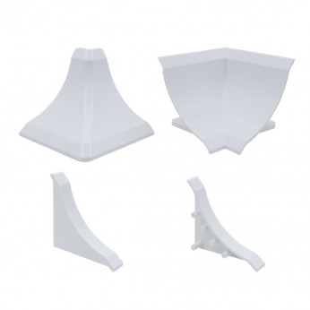 Комплект тапи и ъгли за водобранна лайсна, бели комплект