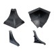 Комплект тапи и ъгли за водобранна лайстна, черни Аксесоари за кухня