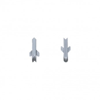 Вътрешен и външен ъгъл за малка легнала водобранна лайсна, мат хром