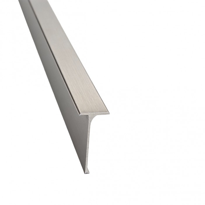 IVENTO Asymmetrical aluminum connecting element LUX for worktop 40 mm., inox 19. Kitchen accessories