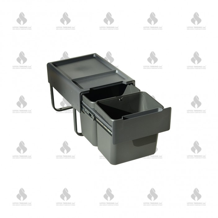 IVENTO Кош за вграждане -Tъмно сив - 30 Л. (2 х 15Л.) 19L.100.55 - Аксесоари за кухня IVENTO Кош за вграждане -Tъмно сив - 30 Л. (2 х 15Л.) Аксесоари за кухня