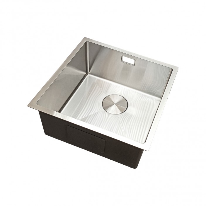 IVENTO Sink with siphon for installation under and above the counter. The special coating protects against scratches and ensures silent water drainage. Size 440x440x210 mm, 20. Kitchen sinks and vent hoods