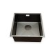 IVENTO Sink with siphon for installation under and above the counter. The special embossed coating protects against scratching and ensures silent water drainage. Size 440x440x210 mm, Color black 20. Kitchen sinks and vent hoods
