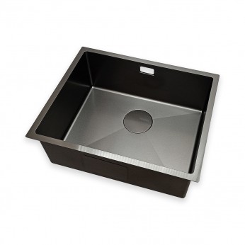 IVENTO Sink with siphon for installation under and above the counter. The special embossed coating protects against scratching and ensures silent water drainage. Size 540x440x210 mm, Color black 20. Kitchen sinks and vent hoods