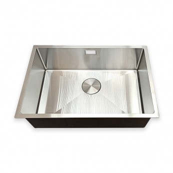 IVENTO Sink with siphon for installation under and above the counter. The special coating protects against scratches and ensures silent water drainage. Size 640x440x210 mm, Color Brushed Inox 20. Kitchen sinks and vent hoods