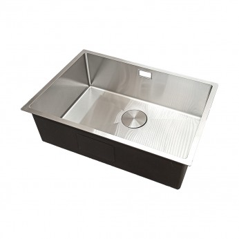 IVENTO Sink with siphon for installation under and above the counter. The special coating protects against scratches and ensures silent water drainage. Size 640x440x210 mm, Color Brushed Inox 20. Kitchen sinks and vent hoods