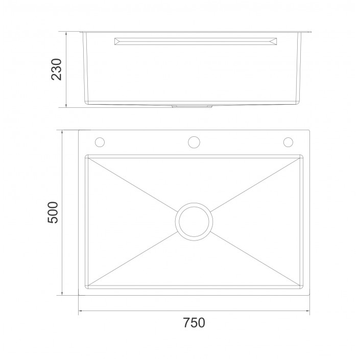 IVENTO Multifunctional kitchen sink with accessories - dispenser for vero or soap, 1 tray for washing and draining, cutting board and cup washer, 1 deep bowl with dimensions 750x500x230mm - Nano black 20. Kitchen sinks and vent hoods
