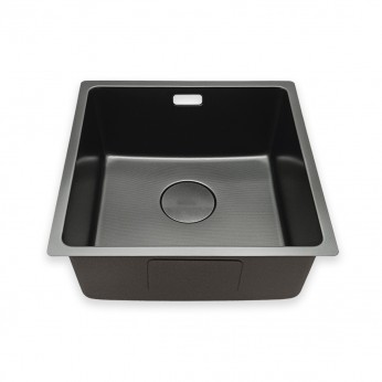 IVENTO Kitchen sink 050 for built-in installation with siphon. Size 440x440x200 mm, Embossed black 20. Kitchen sinks and vent hoods