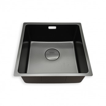 IVENTO Kitchen sink 050 for built-in installation with siphon. Size 440x440x200 mm, Embossed black 20. Kitchen sinks and vent hoods
