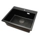 IVENTO Built-in kitchen sink with installation above the countertop and a hole for the mixer - composite granite, black. Size 550x450x200 mm 20. Kitchen sinks and vent hoods