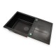 IVENTO Kitchen sink made of composite granite with drainer. Size 860x500x205 mm, color black 20. Kitchen sinks and vent hoods