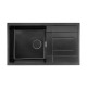 IVENTO Kitchen sink made of composite granite with drainer. Size 860x500x205 mm, color black 20. Kitchen sinks and vent hoods