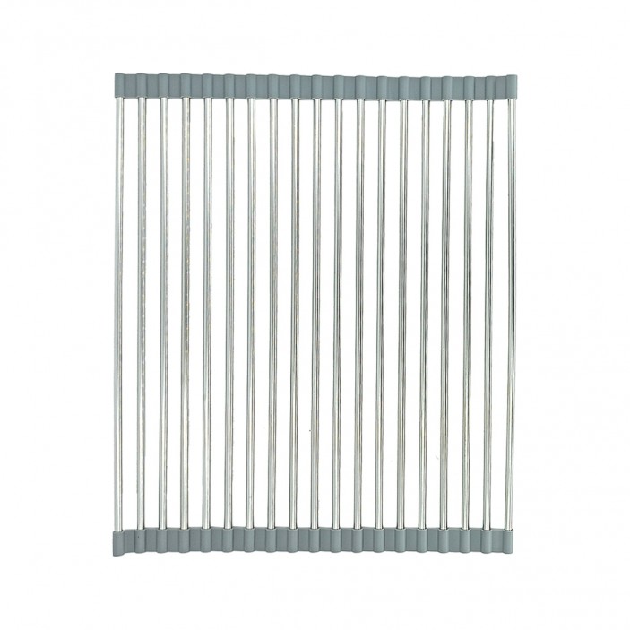 IVENTO Roll-up kitchen sink rack - drying rack for dishes, vegetables and fruits, multifunctional, compact and practical. Gray-Chrome 20. Kitchen sinks and vent hoods