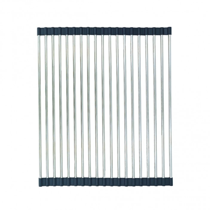 IVENTO Roll-up kitchen sink rack - drying rack for dishes, vegetables and fruits, multifunctional, compact and practical. Black-Chrome 20. Kitchen sinks and vent hoods