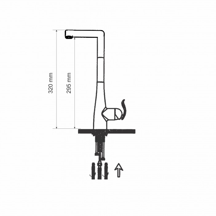 IVENTO Kitchen sink mixer with pull-out spout design, VANILLA 20. Kitchen sinks and vent hoods