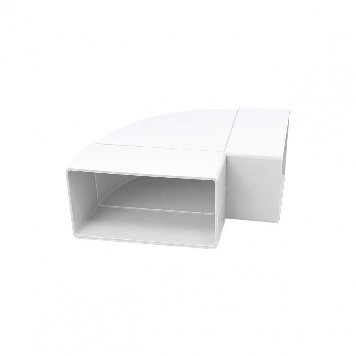 PVC horizontal angle connector 55х110 20L.502.05 - 20. Kitchen sinks and vent hoods PVC horizontal angle connector 55х110 20. Kitchen sinks and vent hoods