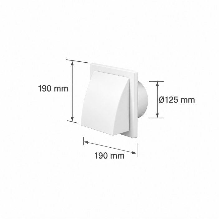 End grille 190x190/Ø125  20. Kitchen sinks and vent hoods
