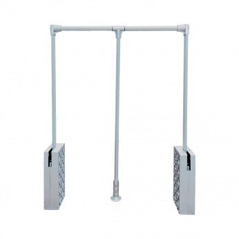 IVENTO K Wardrobe lift with smooth retraction, Matt chrome + Aluminum 21L.10.20-21 - 21. Wardrobe fittings and accessories IVENTO K Wardrobe lift with smooth retraction, Matt chrome + Aluminum 21. Wardrobe fittings and accessories