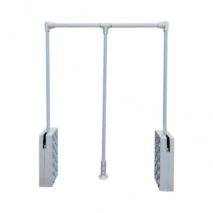 IVENTO K Wardrobe lift with smooth retraction, Matt chrome + Aluminum 21L.10.20-21 - 21. Wardrobe fittings and accessories IVENTO K Wardrobe lift with smooth retraction, Matt chrome + Aluminum 21. Wardrobe fittings and accessories