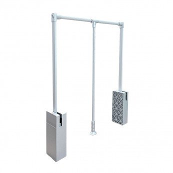 IVENTO K Wardrobe lift with smooth retraction, Matt chrome + Aluminum 21. Wardrobe fittings and accessories