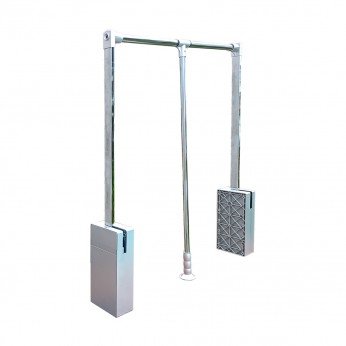 IVENTO K Wardrobe lift, Matt chrome - Chrome Wardrobe fittings and accessories