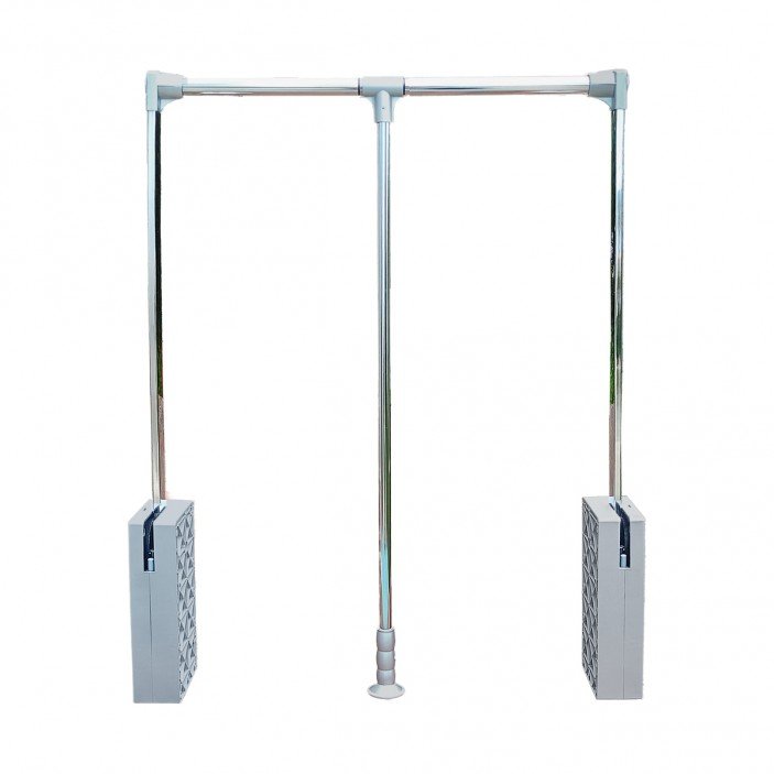 IVENTO K Wardrobe lift, Matt chrome - Chrome Wardrobe fittings and accessories