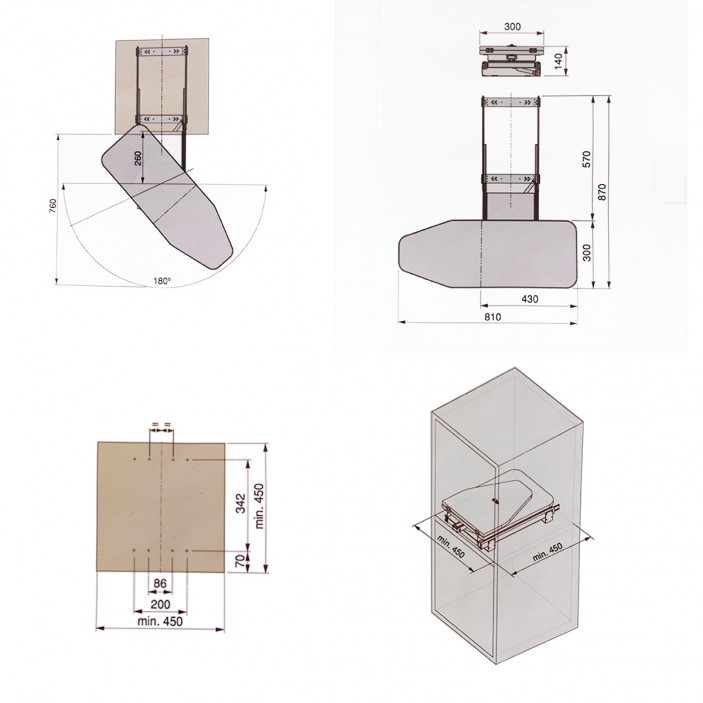 IVENTO-Ironing table telescopic, foldable Wardrobe fittings and accessories