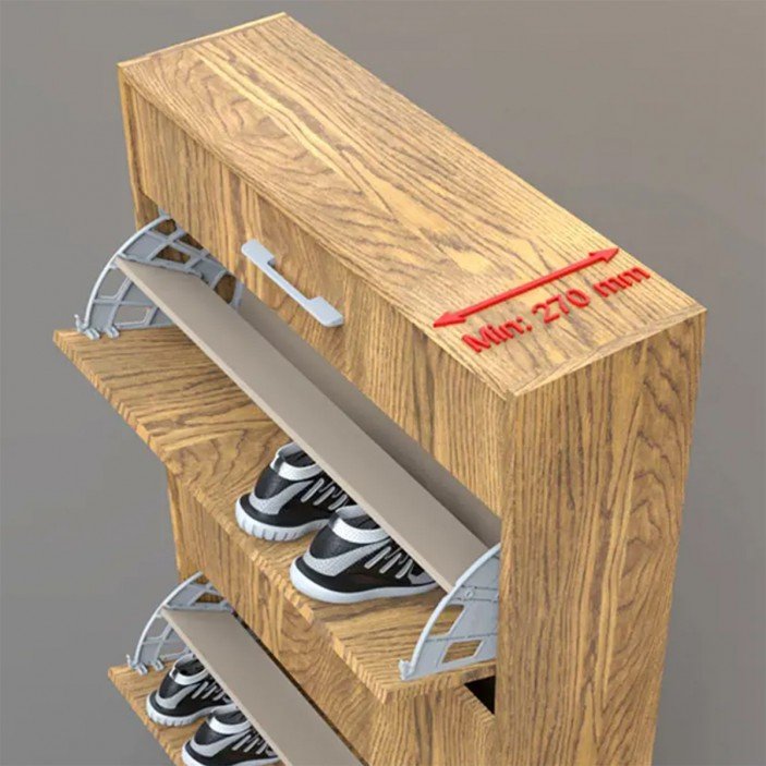 Double shoe rack, white Wardrobe fittings and accessories
