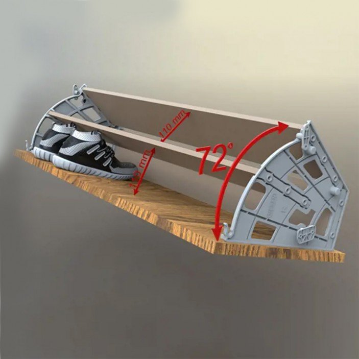 Double shoe rack, white Wardrobe fittings and accessories