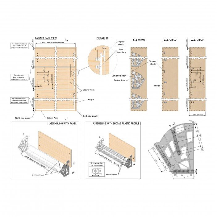 Double shoe rack, white Wardrobe fittings and accessories