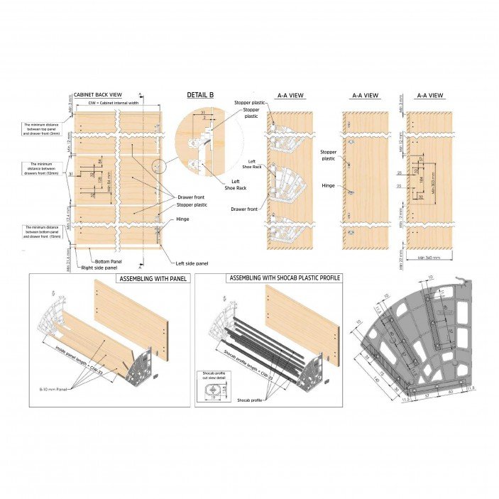 Тройна поставка за обувки Гардеробни елементи и аксесоари
