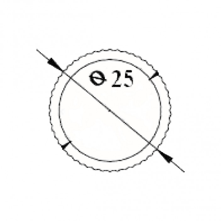 Circle wardrobe lever ф25 Wardrobe fittings and accessories