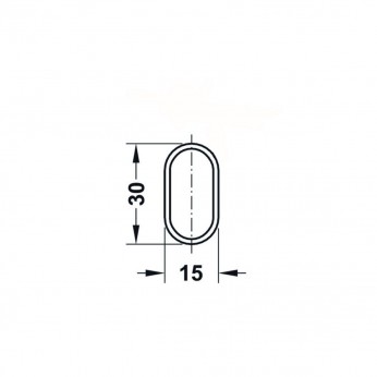Овална гардеробна тръба 15/30 - Черна мат