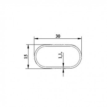 Aluminium oval wardrobe lever 15/30 Aluminium oval wardrobe lever 15/30