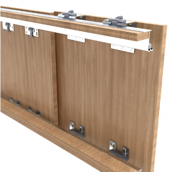 Mеханизми за плъзгащи врати с горно водене. Система 22L.102 от външна и вътрешна врата 22L.102.11-12M - 22. Механизми за плъзгащи врати Mеханизми за плъзгащи врати с горно водене. Система 22L.102 от външна и вътрешна врата 22. Механизми за плъзгащи врати