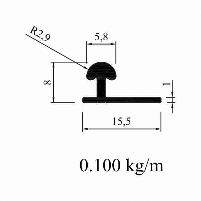 Upper-lower track for mechanism IVENTO STG-40 Sliding door mechanisms