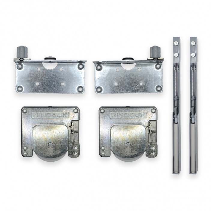 INDAUX Mechanism set with damper 22L.JUNIOR-6 INDAMATIC for wardrobe with sliding doors with bottom guide 22L.114.01 - 22. Sliding door mechanisms INDAUX Mechanism set with damper 22L.JUNIOR-6 INDAMATIC for wardrobe with sliding doors with bottom guide 22. Sliding door mechanisms