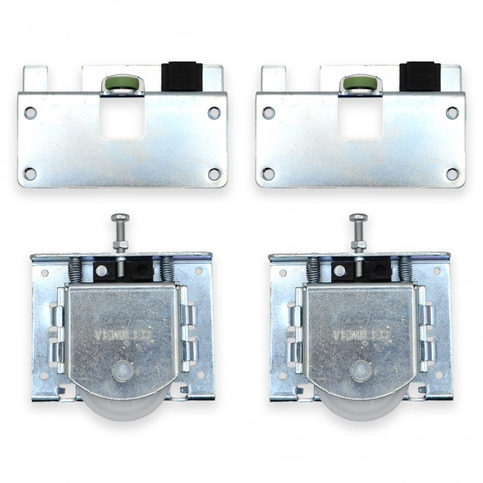 JUNIOR wardrobe door mechanism set WITHOUT soft closing for sliding doors with bottom guide 22L.114.01YE 22. Sliding door mechanisms