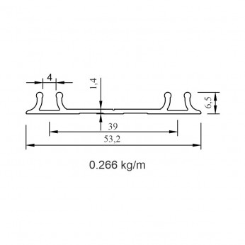 Lower double track for system 22L.JUNIOR-6 INDAMATIC, inox