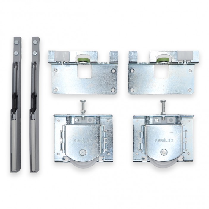 Wardrobe door mechanism set with damper for sliding doors with bottom guide 22L.114.01 22L.114.01Y - 22. Sliding door mechanisms Wardrobe door mechanism set with damper for sliding doors with bottom guide 22L.114.01 22. Sliding door mechanisms