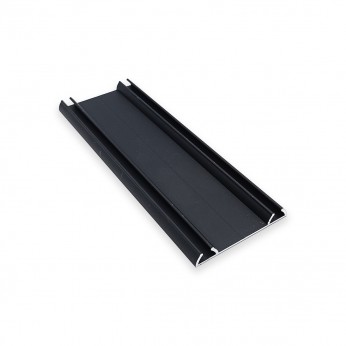 Lower double rail for sliding door mechanisms, black, IVENTO-01