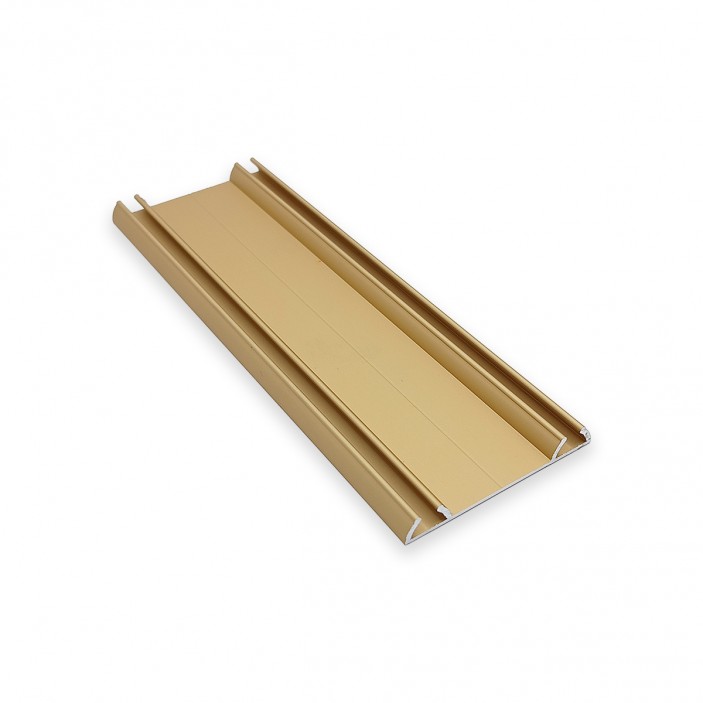 Lower double rail for sliding door mechanisms, Gold - IVENTO-01 22. Sliding door mechanisms
